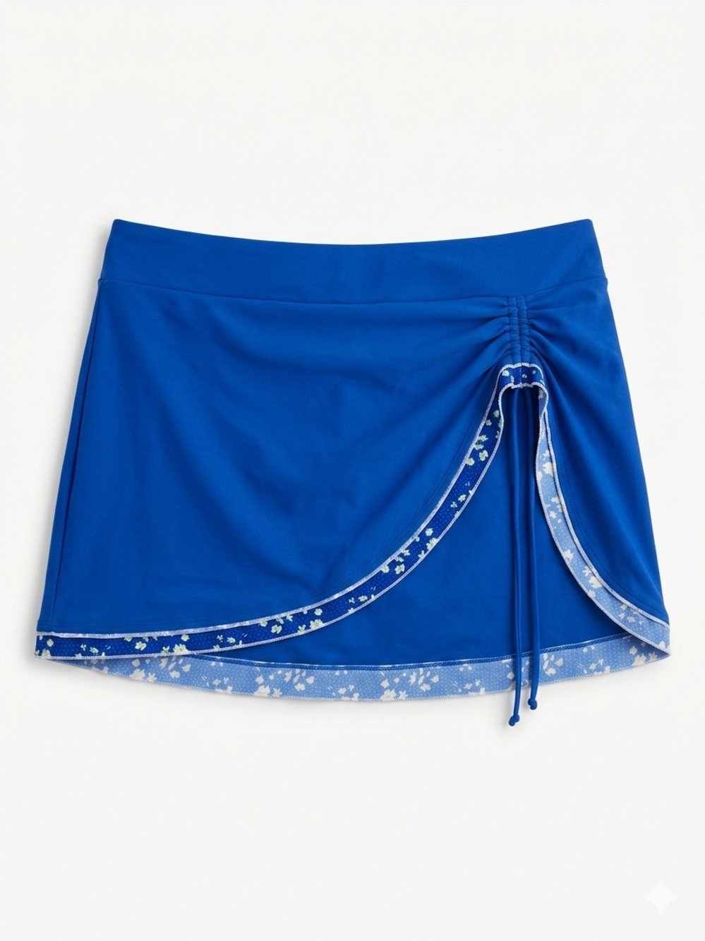 Bright Blue Drawstring Swim Skirt